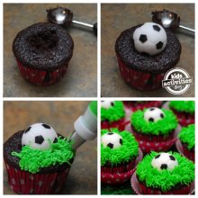 football cupcake tutorial