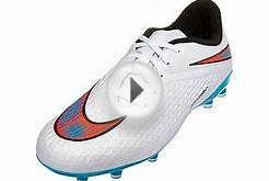 Nike Kids Hypervenom Phelon FG Soccer Cleats - White and
