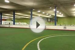 Playing at the indoor soccer field