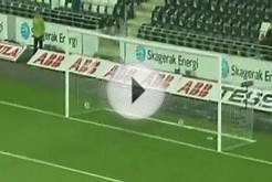 Soccer Player Scores 188ft Long Goal With His Head!