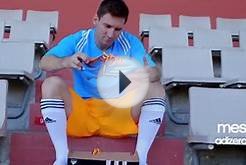 soccer shoes adidas F50 Lionel Messi with blue color